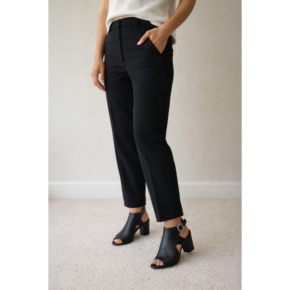 Avellini Made‎ in Italy Black Leather Peep Toe Cutout Block Heel Sandals Size 40